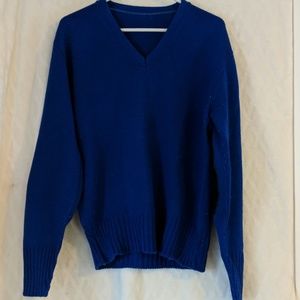 Deep Blue Sweater Elbow Patch Sweater